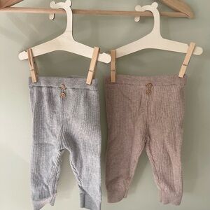 Zara Knit Baby Leggings Set - Oatmeal and Grey